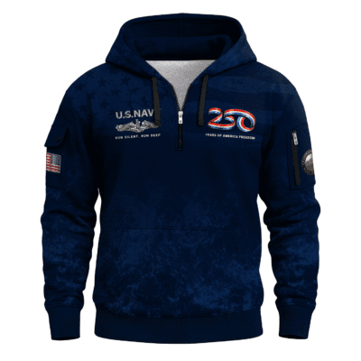America 250 - US Navy Submarine All-Over Quarter Zip Hoodie