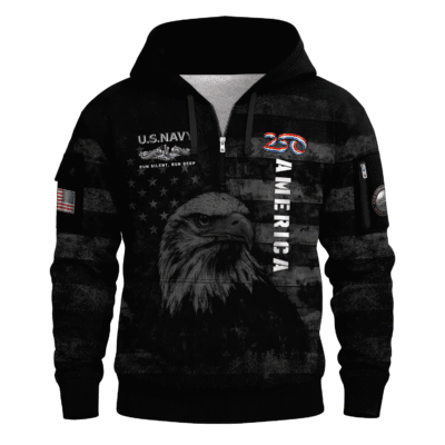 America 250 - US Navy Submarine All-Over Quarter Zip Hoodie
