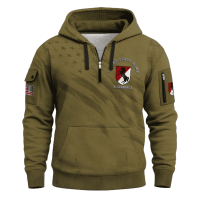 US Army 11th Armored Cavalry Regiment All-over Quarter Zip Hoodie