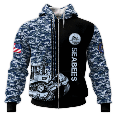 US Navy SeaBees All-Over Zip Hoodie
