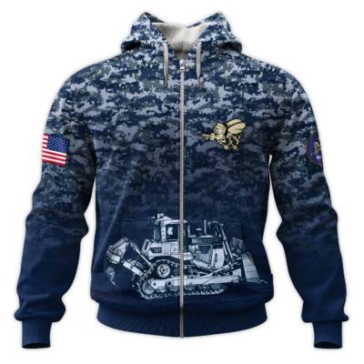 US Navy SeaBees All-Over Zip Hoodie