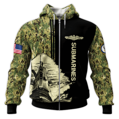 US Navy Submarine All-Over Zip Hoodie