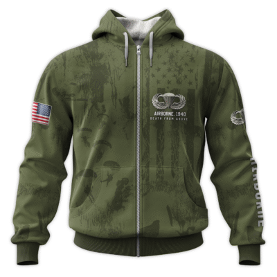 US Army Airborne All-Over Zip Hoodie