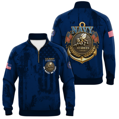 US Navy SeaBees Quarter Zip Sweatshirt