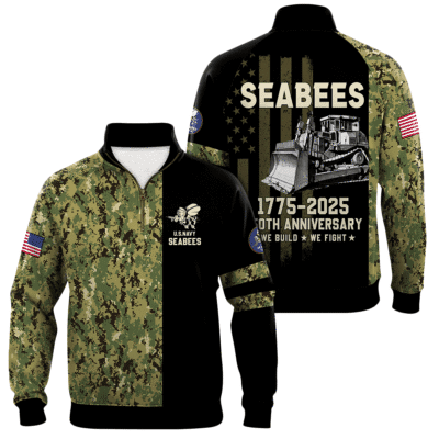 US Navy SeaBees Quarter Zip Sweatshirt