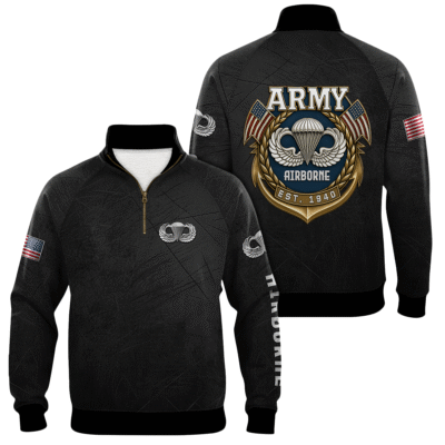 US Army AirBorne Quarter Zip Sweatshirt