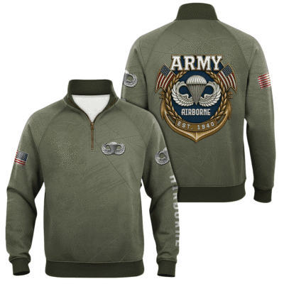 US Army AirBorne Quarter Zip Sweatshirt