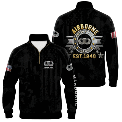 US Army AirBorne Quarter Zip Sweatshirt