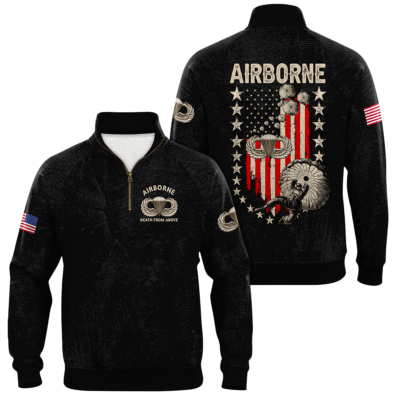 US Army AirBorne Quarter Zip Sweatshirt