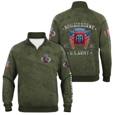 US Army AirBorne Quarter Zip Sweatshirt
