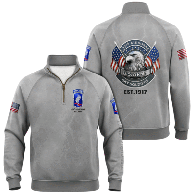 US Army AirBorne Quarter Zip Sweatshirt