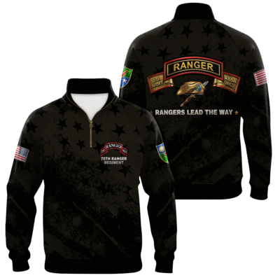 US Army 75th Ranger Regiment All-over Quarter Zip Sweatshirt