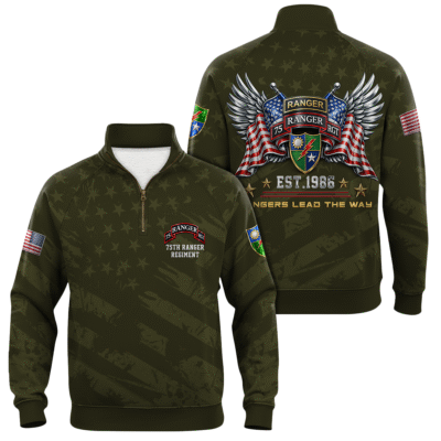 US Army 75th Ranger Regiment All-over Quarter Zip Sweatshirt
