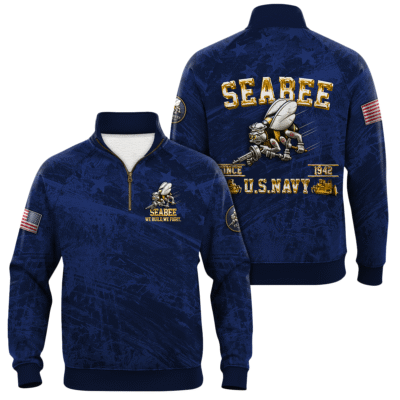 US Navy SeaBees Quarter Zip Sweatshirt