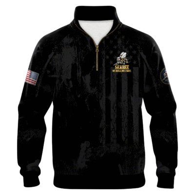US Navy SeaBees Quarter Zip Sweatshirt