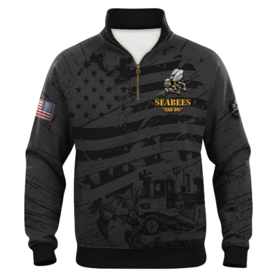 US Navy Seabees Quarter Zip Sweatshirt