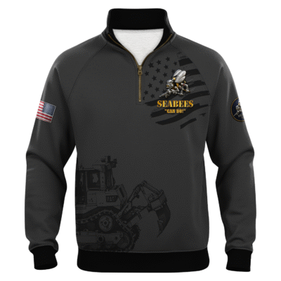 US Navy Seabees Quarter Zip Sweatshirt