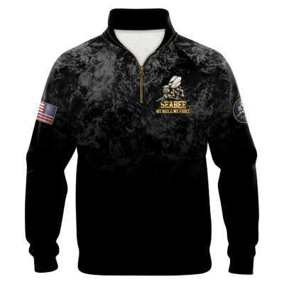 US Navy Seabees Quarter Zip Sweatshirt
