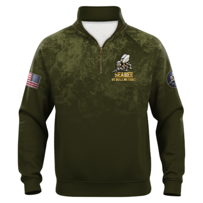 US Navy Seabees Quarter Zip Sweatshirt