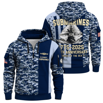 US Navy Submarine 250th Years of Service Quarter Zip Hoodie