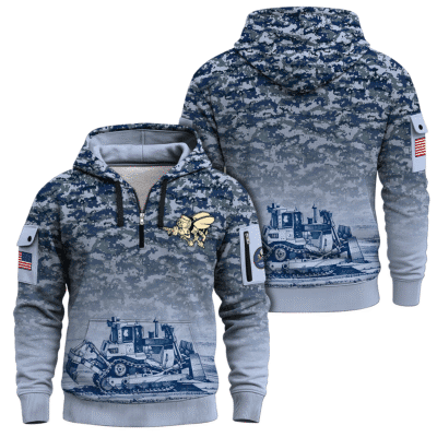 US Navy Seabees 250th Years of Service Quarter Zip Hoodie
