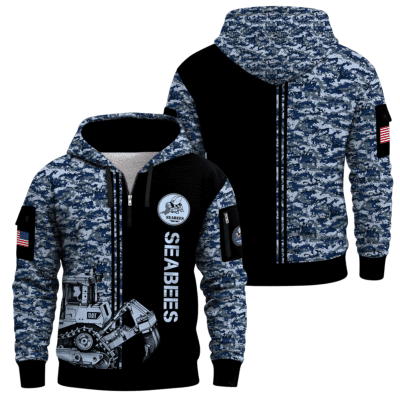 US Navy Seabees 250th Years of Service Quarter Zip Hoodie