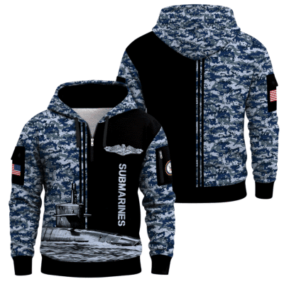US Navy Submarine Quarter Zip Hoodie
