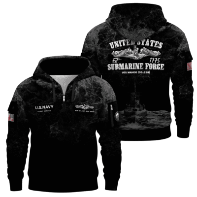 USS Wahoo (SS-238) Submarine US Navy Quarter Zip Hoodie