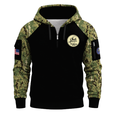 US Navy Seabees  All-over Quarter Zip Hoodie