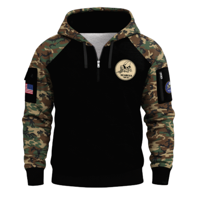 US Navy Seabees  All-over Quarter Zip Hoodie
