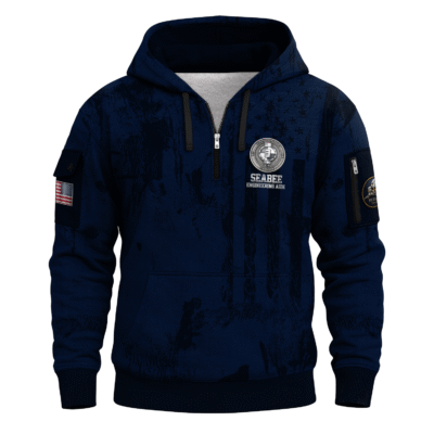 EA (Engineering Aid) SeaBees – U.S. Navy All-over Quarter Zip Hoodie