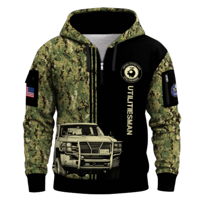UT (Utilitiesman) SeaBees – U.S. Navy All-over Quarter Zip Hoodie