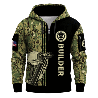 BU (Builder) SeaBees – U.S. Navy All-over Quarter Zip Hoodie