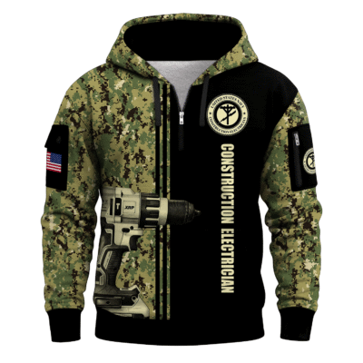 CE (Construction Electrician) – U.S. Navy All-over Quarter Zip Hoodie