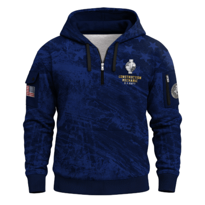 CM (Construction Mechanic) – U.S. Navy All-over Quarter Zip Hoodie