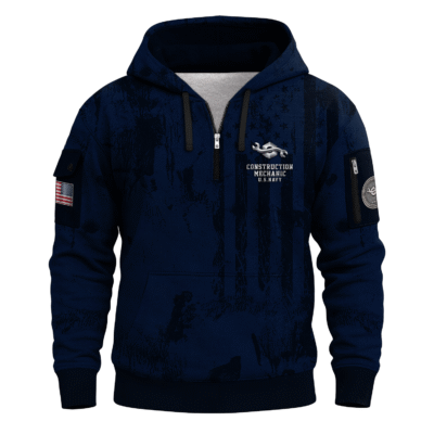 CM (Construction Mechanic) – U.S. Navy All-over Quarter Zip Hoodie