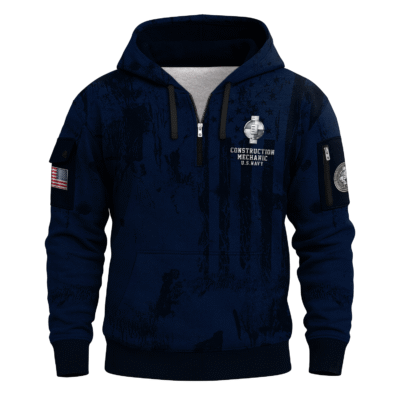 CM (Construction Mechanic) – U.S. Navy All-over Quarter Zip Hoodie