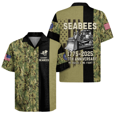 US Navy Seabees 250th Years Of Service Hawaiian Shirt