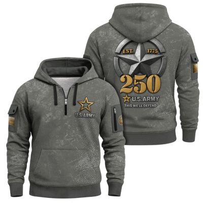 US ARMY 250TH Years Of Service Quarter Zip Hoodie