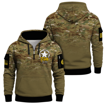 US ARMY 250TH Years Of Service Quarter Zip Hoodie