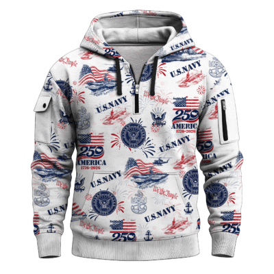 America 250 – US Navy All-Over Quarter Zip Hoodie