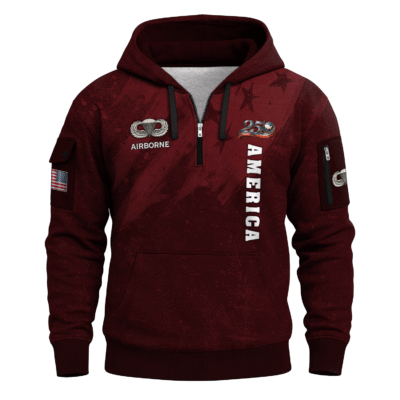 America 250 - US Army AirBorne All-Over Quarter Zip Hoodie