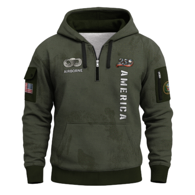America 250 - US Army AirBorne All-Over Quarter Zip Hoodie