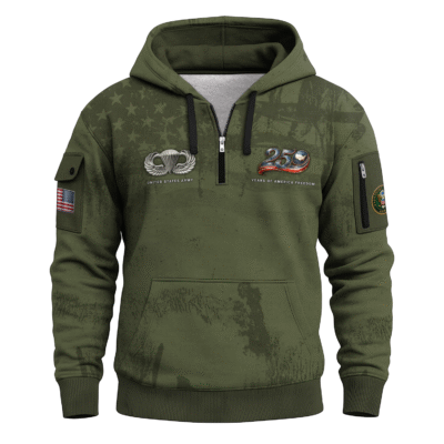 America 250 - US Army AirBorne All-Over Quarter Zip Hoodie