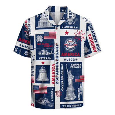 US Coast Guard Veteran – America 250th Anniversary Hawaiian Shirt