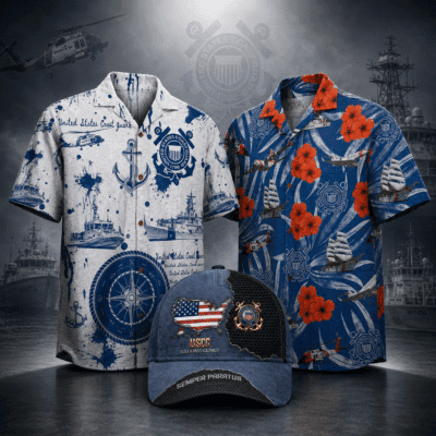 US COAST GUARD 2 Hawaiian + 1 Cap Bundle