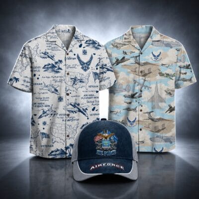 US AIR FORCE 2 Hawaiian + 1 Cap Bundle