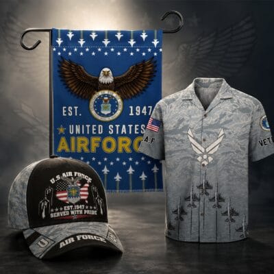 US AIR FORCE 1 Hawaiian + 1 Cap + 1 Branch Flag Bundle