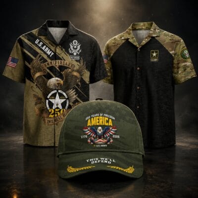US ARMY 2 Hawaiian + 1 Cap Bundle