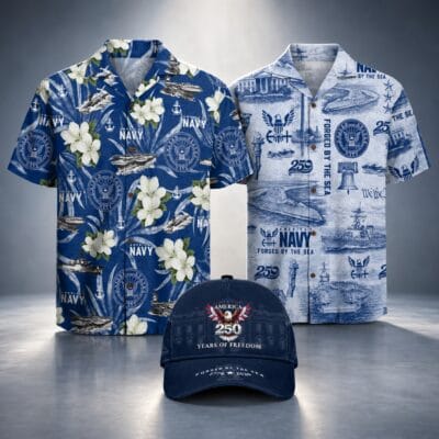 US NAVY 2 Hawaiian + 1 Cap Bundle